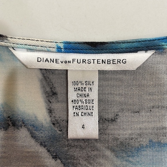 DIANE Von Furstenberg 100% Silk Wrap Dress Draped Jersey Dress SZ 4 - Picture 5 of 6